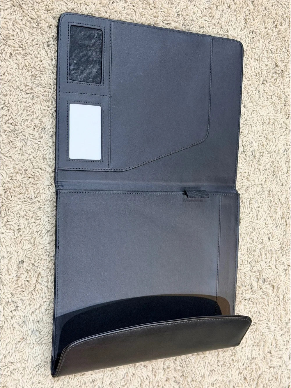 SIUE Cougars Black Faux Leather Portfolio Folder